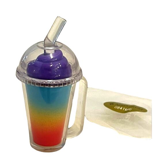 American Girl RAINBOW SLUSHIE DRINK CUP + Handled Drink with Lid & Straw NEW - Picture 1 of 5